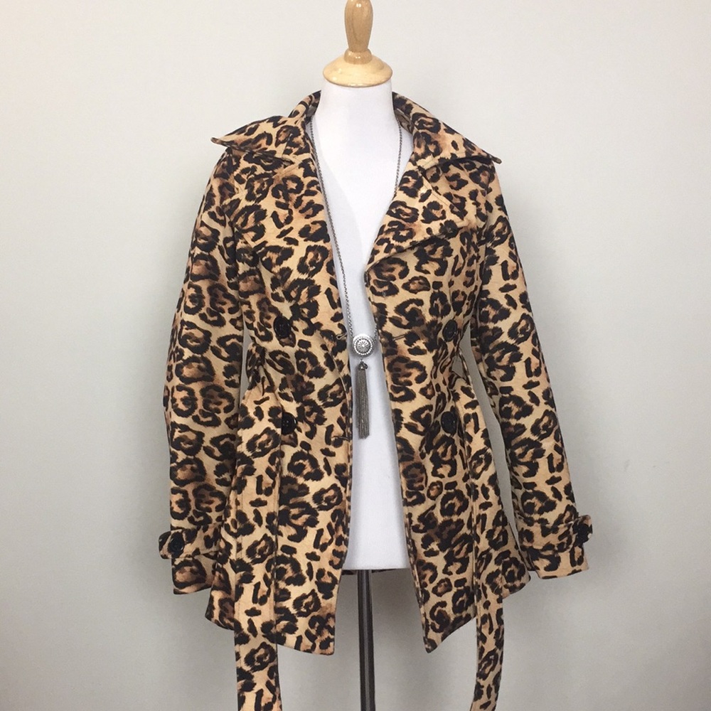 Leopard Print Pea Coat